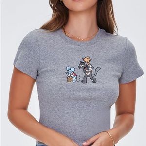 Itchy and Scratchy Simpson Crop Top
